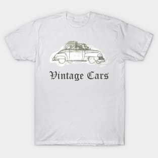 Vintage Cars Weathered Scrapbook Car T-Shirt